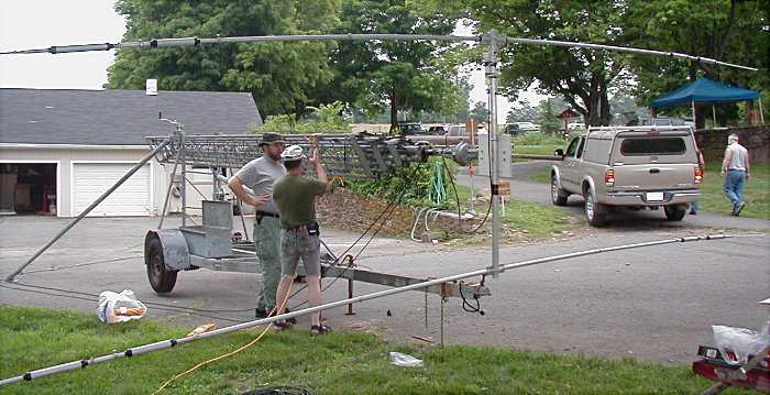 Putting 20M Station Antenna together. Photograph by Norm Styer - AI2C of Clarkes Gap, VA.