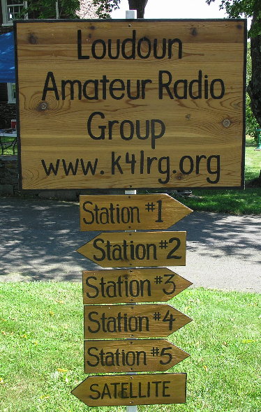 Angi Garasic - KG4AVR's LARG FD Signs. Photograph by Norm Styer - AI2C of Clarkes Gap, VA.