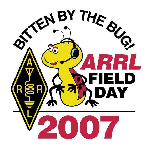 ARRL 2007 Field Day Logo. Used here in accordance with ARRL published policy. See http://www.arrl.org/contests/announcements/fd/ : 'These logos (two versions of each offered below) may be used in club newsletters, flyers, or on club Web sites. Permission is required for any other use. To request permission to reproduce this work, send your name and contact information, along with a brief description of the intended use, to: ARRL Editorial and Production Manager, 225 Main St, Newington, CT 06111; e-mail permission@arrl.org.'