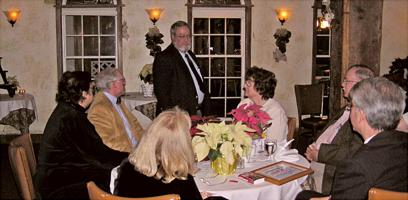 The ladies and gentlemen of the Loudoun Amateur Radio Group at its tenth annual Holiday Dinner in Leesburg. Photograph by Denny Boehler - KF4TJI of Leesburg, Virginia.