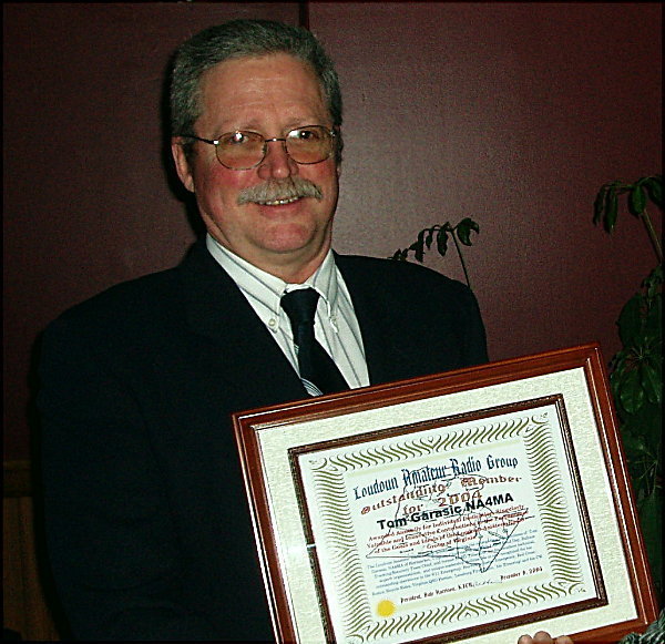 Tom Garasic - NA4MA LARG Oustanding Member for 2004. Photo by Norm Styer - AI2C of Clarkes Gap, VA.