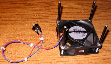 Radio Shack Fan with mounting hardware. Photogrpah by Paul Bock - K4MSG of Hamilton, Va.