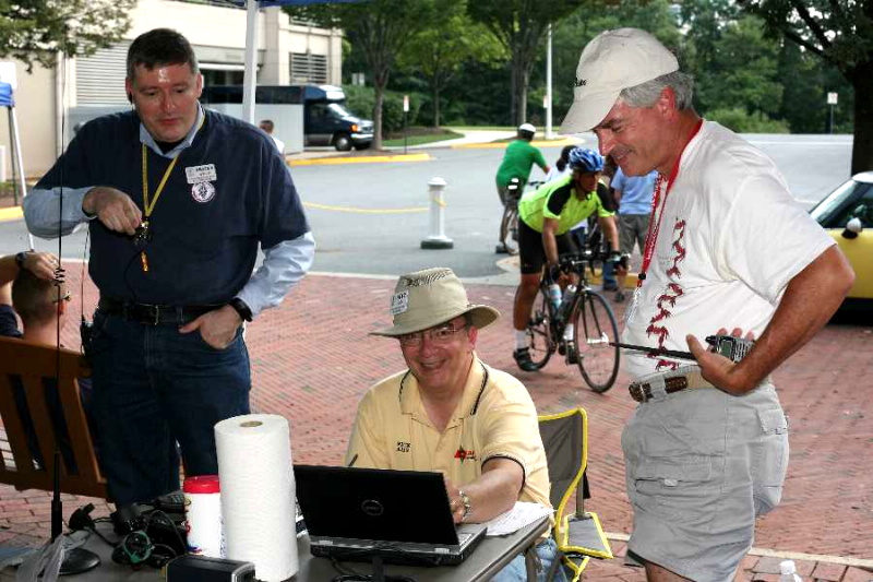 The crew at the Reston Town Center Communications Site. Photograph by Peter Klosky for the Reston Bicycle Club.