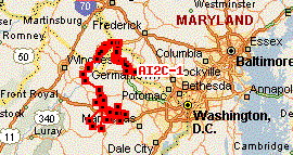Internet report of AI2C's APRS track on Saturday, August 7, 2004.