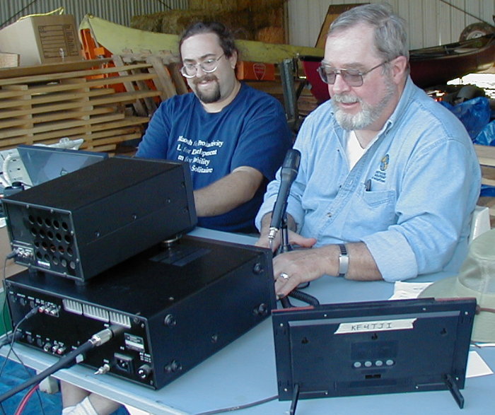 KG4KZZ - Dave Putman and KE4FYL - Allon Stern on 20M Phone. Photograph by Norm Styer - AI2C of Clarkes Gap, VA.