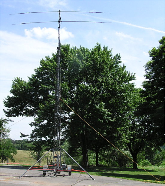 The 2-element tri-bander used on 20M CW. Photograph by Denny Boehler - KF4TJI of Leesburb, VA.