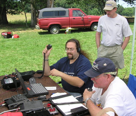 KE4FYL - Allon Stern and K4ARP - David Mullins  on VHF. Photograph by Norm Styer - AI2C of Clarkes Gap, Va.