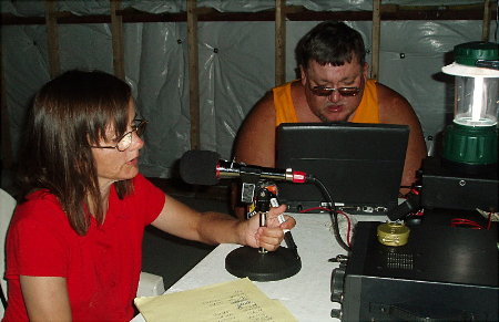 Tina at the Mic and Don on the Computer. Photograph by Norm Styer - AI2C of Clarkes Gap, VA.