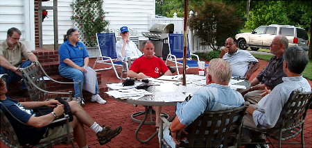 The June 7th Emergency FD CMTE meeting at NC4S's QTH. Photograph by Norm Styer - AI2C de Clarkes Gap, VA.