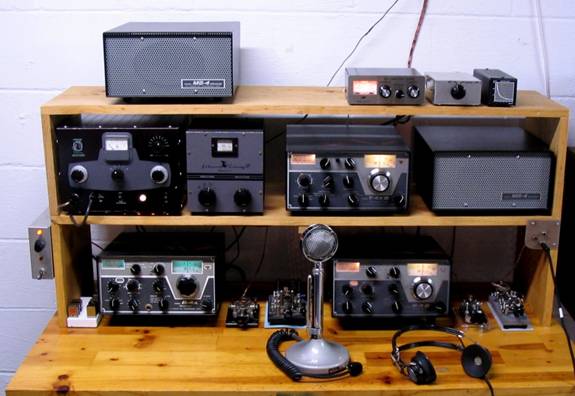 Paul Bock's Dual Vintage HF Radio Stations. Photographed by Paul Bock - K4MSG of Hamilton, Virginia.