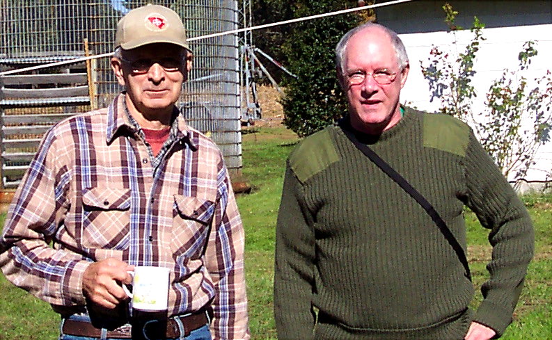 Norm Styer - AI2c and Bill Buchholz - K8SYH check the antennas on Saturday morning. Photograph by Bill Buchholz - K8SYH of Potomac Falls, Virginia.