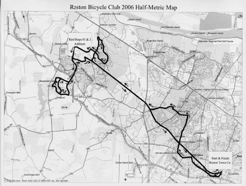 Map of the Half-Metric Route. Click below to download a jpg copy.