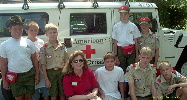 Scouts With Pamella Grizzle, Chair of the Board, Loudoun Chapter, ARC with the National ARC Hummer
