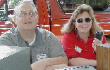 Fred Atkinson - WB4AEJ and Pamella Grizzle, Chair of the Board, Loudoun Chapter of the ARC operate From The Hamilton Support Center
