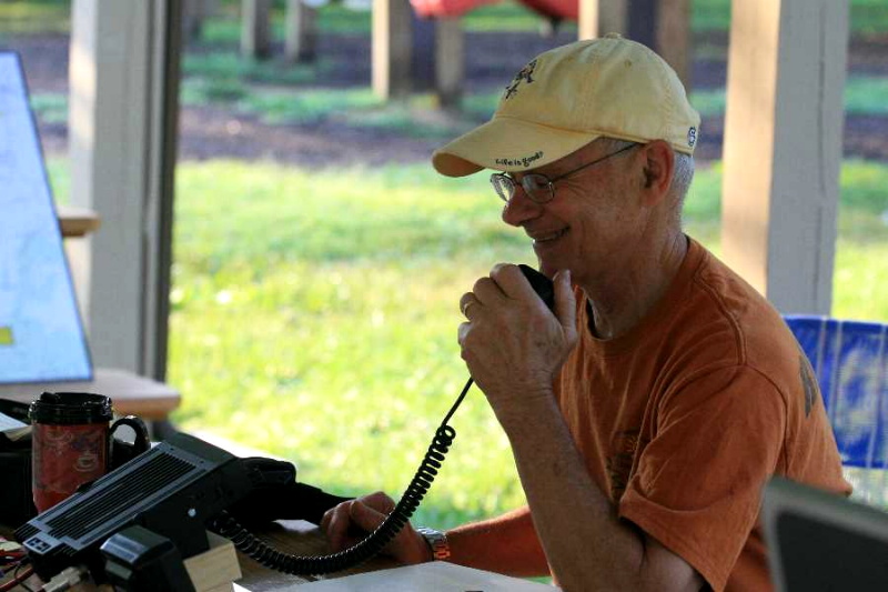 John Unger - W4AU operating out of Hamilton on 2-Meters Phone. Wow, John on Phone !!! Photograph by Norm Styer - AI2C de Clarkes Gap, Virginia.