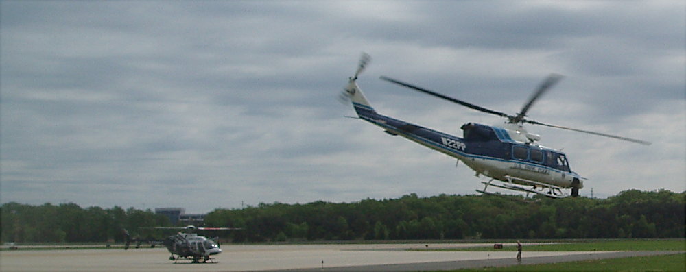 US Park Police Aircraft Eagle One departss with two patients. Photograph by Norm Styer - AI2C de Clarkes Gap, VA.