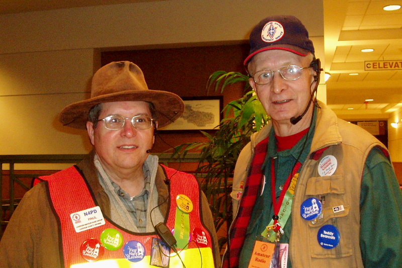 Nancy talked me into taking this picture. Paul Dluehosh - N4PD and Norm Styer - AI2C. Photograph by Nancy Dluehosh - N4PD of Leesburg, Virginia.